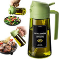 CXINYI - 16oz/470ml Olive Oil Dispenser for Kitchen with Stickers - 2 in 1 Olive Oil Sprayer for Cooking, Air Fryer, and Salad, Green (Light-Proof Kitchen Gadget) by CXINYILLC