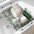 JASIWAY Green Dish Drying Rack in Sink, Dish Drainer with Utensil Holder by JASIWAY