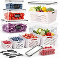 5 PCS Large Fruit storage Containers for Fridge ,Food Storage Containers by Freshmage