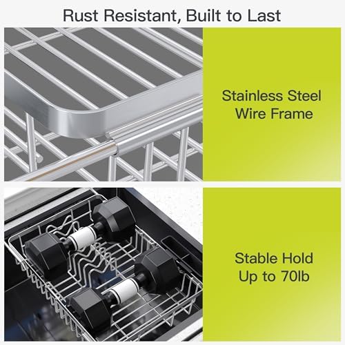 JASIWAY Expandable Dish Drying Rack Over the Sink with Utensil Holder - Image 5