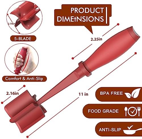 Upgrade Meat Chopper Hamburger Masher Ground Beef Smasher Utensil Mix Tool - Image 7