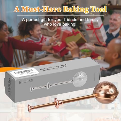 HULISEN Flour Duster, 304 Stainless Steel Flour Sifter for Baking, Brown - Image 7
