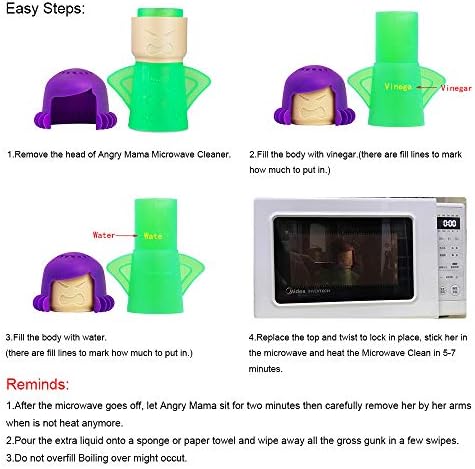 Angry Mama Microwave Cleaner, Vinegar and Water Steam Tool (Green) - Image 5