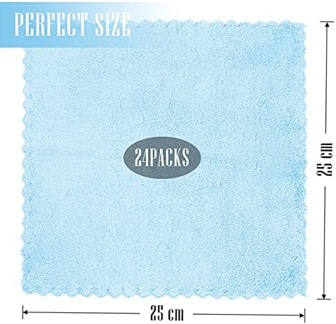 Sunny zzzZZ 24 Pack Kitchen Dishcloths - Does Not Shed Fluff - Reusable Dish Towels, Dish Cloths, Super Absorbent Coral Fleece Cleaning Cloths, Washable Fast Drying, 10 x 10 Inch (Aquamarine) - Image 2