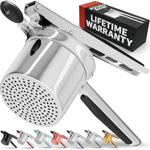 PriorityChef Large 15oz Potato Ricer, Heavy Duty Stainless Steel Potato Masher and Ricer Kitchen Tool, Press and Mash Kitchen Gadget For Perfect Mashed Potatoes - Everytime by PriorityChef
