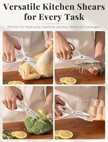 Astercook Kitchen Scissors, 3-Pack Heavy Duty Kitchen Shears with Stainless Steel Blades for Meat, Poultry, Herbs, Vegetables and Packaging, Dishwasher Safe - Image 7
