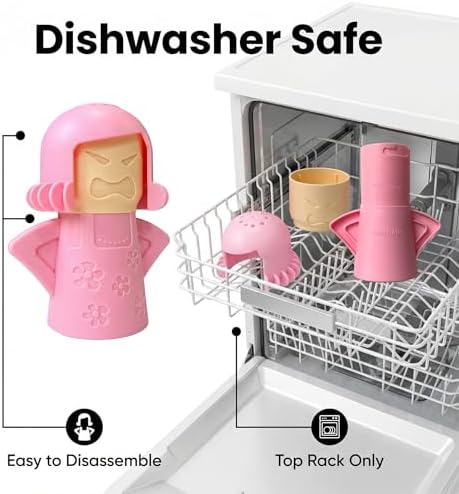 Angry Mama Microwave Cleaner, Vinegar and Water Steam Tool (Pink) - Image 6