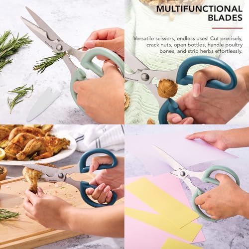 KitchenAid 2-Piece Multipurpose Shear Set, Versatile Scissors with Nutcracker, Bottle Opener, Ergonomic Handles with Protective Blade Covers - Image 3