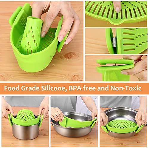 YEVIOR Clip on Strainer for Pots Pan Pasta,Silicone Food Pan Strainer - Image 6