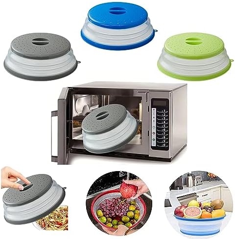 Microwave Splatter Cover Vented for Food, Splatter Guard & Colander Kitchen Gadget for Fruit Vegetables Microwave Plate Cover with Hook Hole,Dishwasher-Safe,BPA-Free Silicone & Plastic (2 Pack) - Image 5