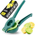 Zulay Kitchen Metal 2-in-1 Lemon Squeezer - Sturdy Max Extraction Hand Juicer Lemon Squeezer Gets Every Last Drop - Easy to Clean Manual Citrus Juicer - Easy-Use Lemon Juicer Squeezer - Green/Lime by ZulayKitchen