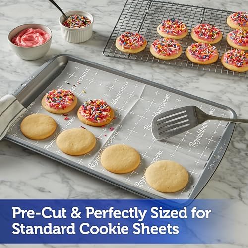 Reynolds Kitchens Cookie Baking Sheets, Pre-Cut Parchment Paper, 25 Count (Pack of 24) - Image 3