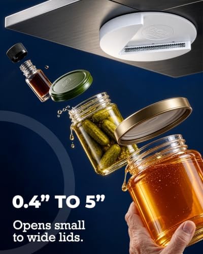 EZ Off Jar Opener for Seniors - Under Cabinet Jar Openers for Weak Hands, Easy Grip, Arthritis jar opener, One Handed Gadgets & Bottle Opener - Essential Kitchen Gadgets for Home Assistance - White - Image 3