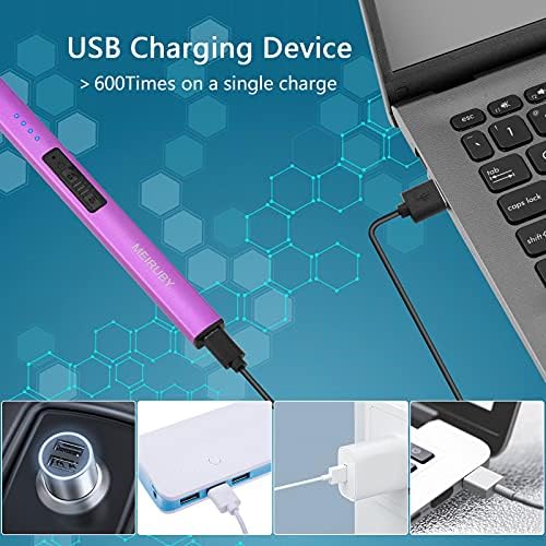 MEIRUBY Electric Candle Lighter, Christmas Stocking Stuffers Gifts for Women Mom Men Wife Sister, USB Arc Rechargeable Windproof Long Lighter for Candle BBQ Housewarming Birthday Gifts Idals - Image 6