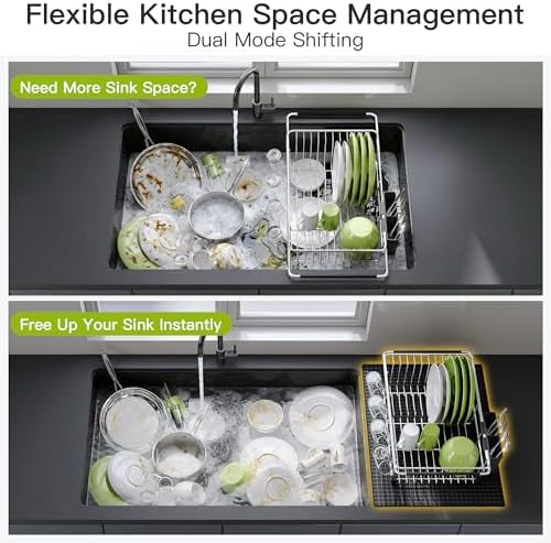 JASIWAY in Sink Dish Drying Rack with Mat, Cups and Utensil Holder - Image 4