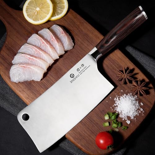 imarku Meat Cleaver 7 Inch, Japanese High Carbon Stainless Steel Chopper - Image 2