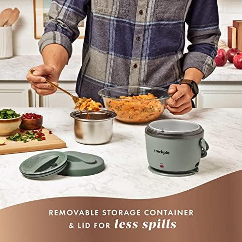 Crock-Pot Portable Electric Lunch Box 20-Ounce Food Warmer Moonshine Green | Ideal for Travel On-the-Go | Keeps Food Spill-Free Warm & Tasty (Pack of 4) - Image 4