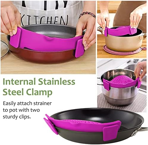 YEVIOR Clip on Strainer for Pots Pan Pasta - Image 5