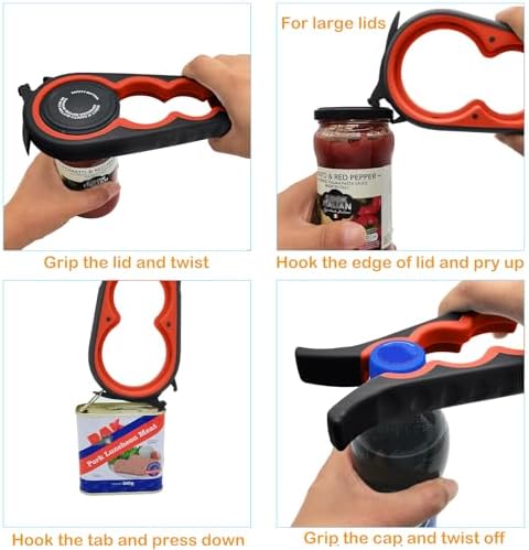 Jar Opener for Weak Hands, 5 in 1 Bottle Opener for Seniors with arthritis - Image 2