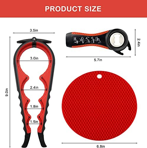 Jar Opener for Weak Hands, Seniors with Arthritis, 5 in 1 Multi Function Bottle Opener Lid Opener For Arthritic Hands with Non Slip Rubber Jar opener Gripper Pad - Image 6