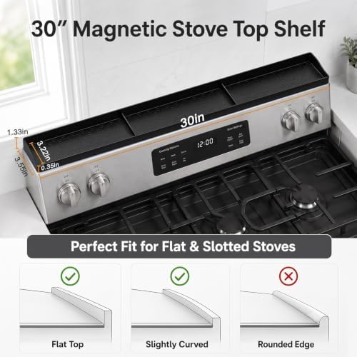 30" Magnetic Stove Top Shelf, Silicone Over the Stove Spice Rack Organizer - Image 3