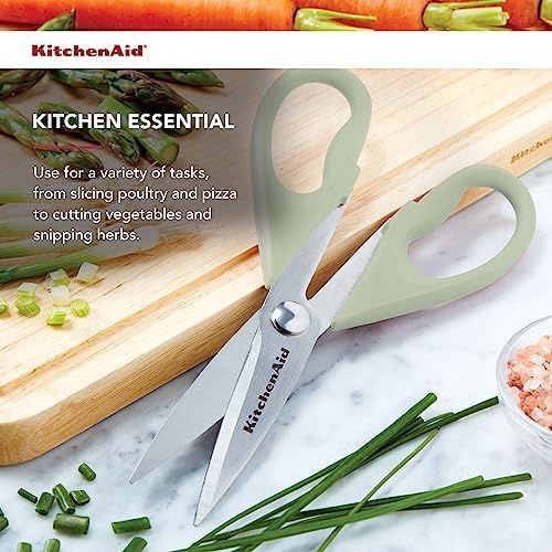 KitchenAid All Purpose Kitchen Shears with Protective Sheath Durable Stainless Steel Scissors,Dishwasher Safe,Soft Grip Comfort Handle,8.72 Inch,Pistachio,(Pack of 2) - Image 3