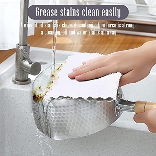 Sunny zzzZZ 24 Pack Kitchen Dishcloths - Does Not Shed Fluff - Reusable Dish Towels, Dish Cloths, Super Absorbent Coral Fleece Cleaning Cloths, Nonstick Oil Washable Fast Drying, 10 x 10 Inch (White) - Image 6