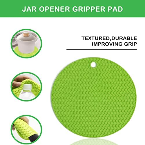 Jar Opener for Weak Hands, Seniors with Arthritis, 5 in 1 Multi Function Bottle Opener Lid Opener For Arthritic Hands with Non Slip Rubber Jar opener Gripper Pad(green) - Image 5