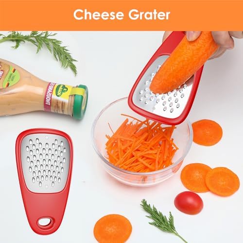 Pisol Kitchen Unique Gadgets Set 6 Pieces, Space Saving, Cheese Grater, Bottle Opener, Fruit Vegetable Peeler, Pizza Cutter, Garlic Ginger Grinder, Herb Stripper Gift Set - Image 3