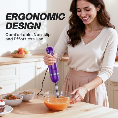 Turelar Immersion Blender Corded 400W, 2 Speed, Emulsifier, Blend, BPA-Free - Image 3