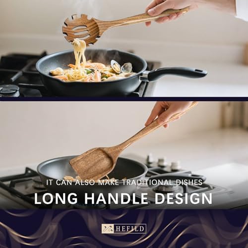 Wooden Spoons for Cooking, 10-Piece Acacia Wood Utensil Gift Set - Image 5