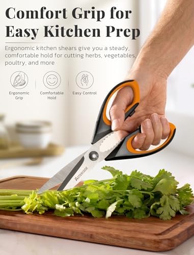 Astercook Kitchen Scissors, 3-Pack Heavy Duty Kitchen Shears with Stainless Steel Blades for Meat, Poultry, Herbs, Vegetables and Packaging, Dishwasher Safe - Image 5