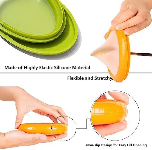 SOOPLEU Avocado Saver & Onion Storage, 4Pcs Silicone Fresh Produce Holder - Image 6