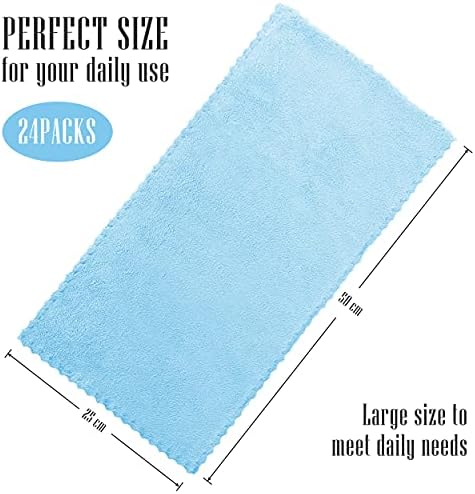 Sunny zzzZZ 24 Pack Kitchen Dishcloths - Does Not Shed Fluff - Reusable Dish Towels, Dish Cloths, Super Absorbent Coral Fleece Cleaning Cloths, Fast Drying, 10 x 20 Inch (Aquamarine) - Image 2