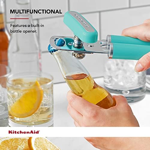 KitchenAid Classic Multifunction Can Opener and Bottle Opener Easy to Use,Razor Sharp Stainless Steel Cutting Wheel,Soft Ergonomic Handles,Aqua Sky,(Pack of 12) - Image 4