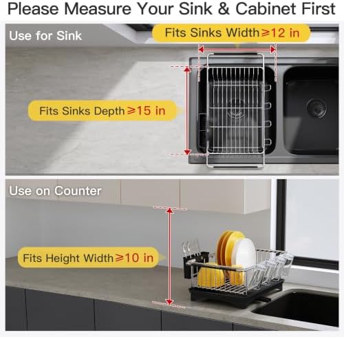 JASIWAY in Sink Dish Drying Rack with Drainboard and Utensil Holder - Image 3