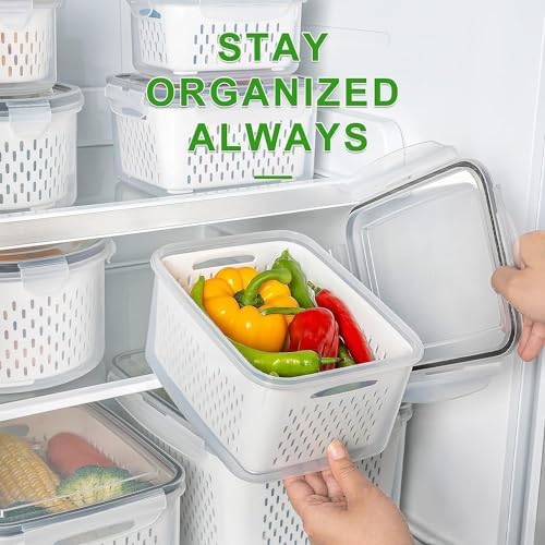 Freshmage Fruit Storage Containers for Fridge with Removable Colander 10 - Image 5
