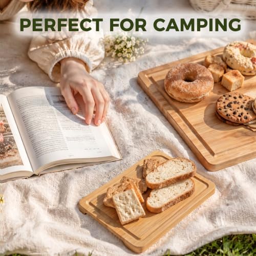 Kikcoin 9"×6" Small Bamboo Cutting Board with Handle, Natural - Image 7