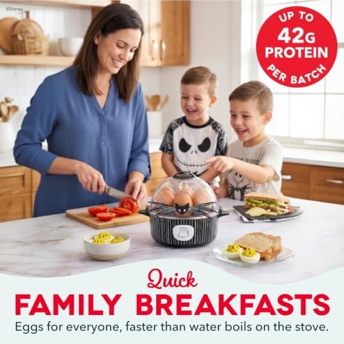 Disney | Dash Jack Skellington Rapid Egg Cooker, 7 Egg Capacity, Black - Image 4