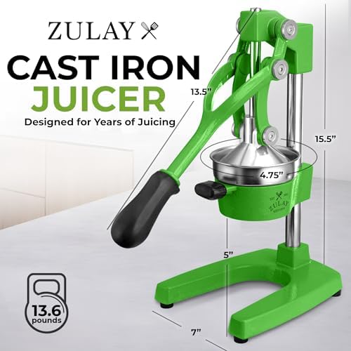 Zulay Kitchen Cast Iron Juicer, Orange Manual Juicer, Citrus Press, Lime - Image 2