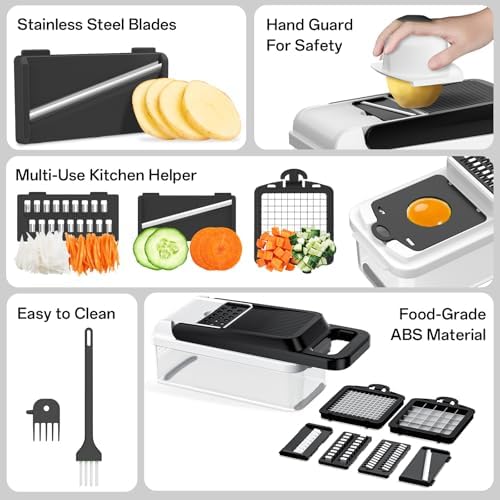HomeHacks Veggie Chopper Vegetable Cutter, 12 in 1 Kitchen Gadget, White - Image 5