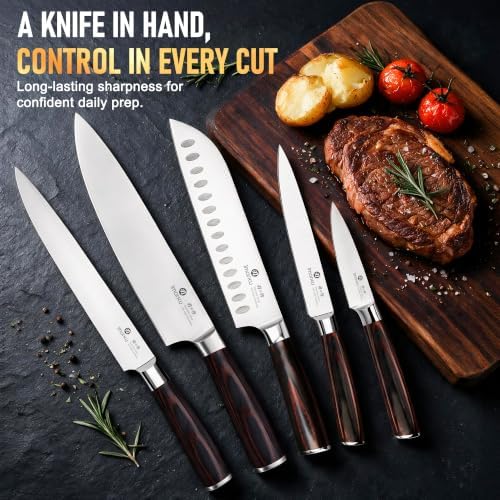 imarku 5PCS Kitchen Knife Set - Japanese High Carbon Stainless Steel Knives - Image 2