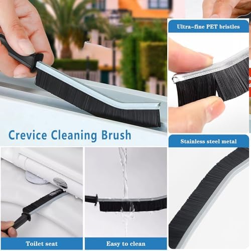 Crevice Cleaning Brush 12-Pack - Heavy Duty Hard Bristle Gap Brush for Deep Cleaning - Ultra-Thin Window Track Cleaning Tool for Shower Grout, Sliding Doors, Baseboards & Auto Detailing - Image 4