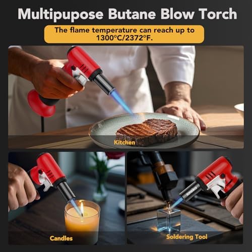 Sondiko Butane Torch, Refillable Soldering Torch with Visible Fuel Window - Image 6