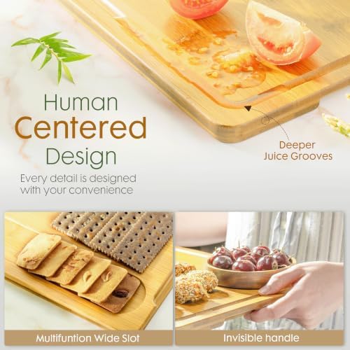 Astercook Nature Bamboo Cutting Boards for Kitchen - Image 2