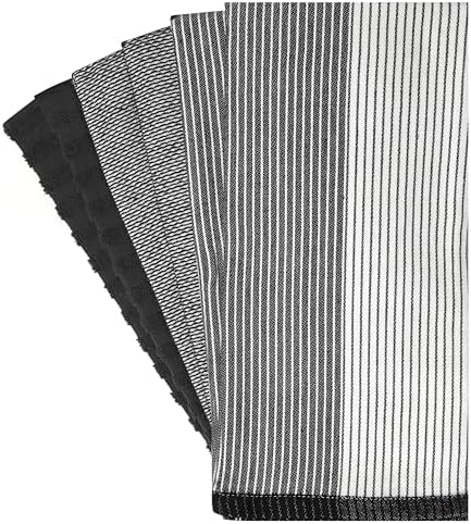 Premium Kitchen Towels 6 Pack 100% Cotton, 20"x28" Dish Towels - Black - Image 3