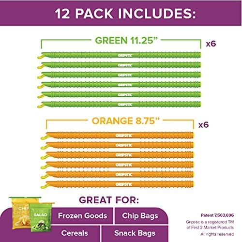 GripStic Bag Sealer - 12-Pack Large Reusable Bag Clips, Original Airtight & Waterproof Seal for Food Storage - Image 2