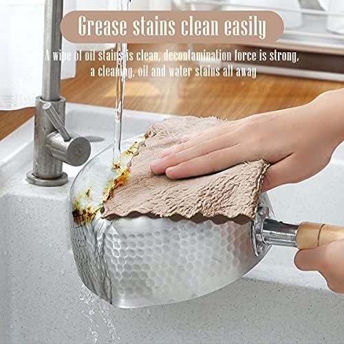 Sunny zzzZZ 24 Pack Kitchen Dishcloths - Does Not Shed Fluff - Reusable Dish Towels, Dish Cloths, Super Absorbent Coral Fleece Cleaning Cloths, Nonstick Oil Washable Fast Drying, 10 x 10 Inch (Brown) - Image 6