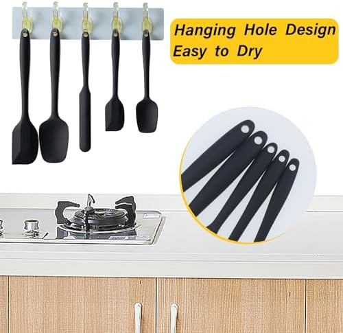 Silicone Spatula Set,5 Piece Food Grade Rubber Spatulas,Multicolor2 - Image 4