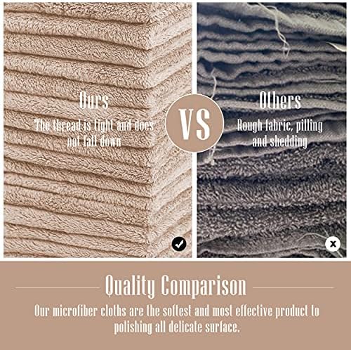 Sunny zzzZZ 24 Pack Kitchen Dishcloths - Does Not Shed Fluff - Reusable Dish Towels, Dish Cloths, Super Absorbent Coral Fleece Cleaning Cloths, Nonstick Oil Washable Fast Drying, 10 x 10 Inch (Brown) - Image 5